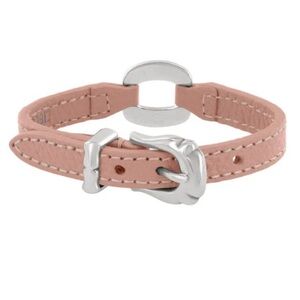 Brighton Dusty Rose Leather Silver-Toned Bracelet